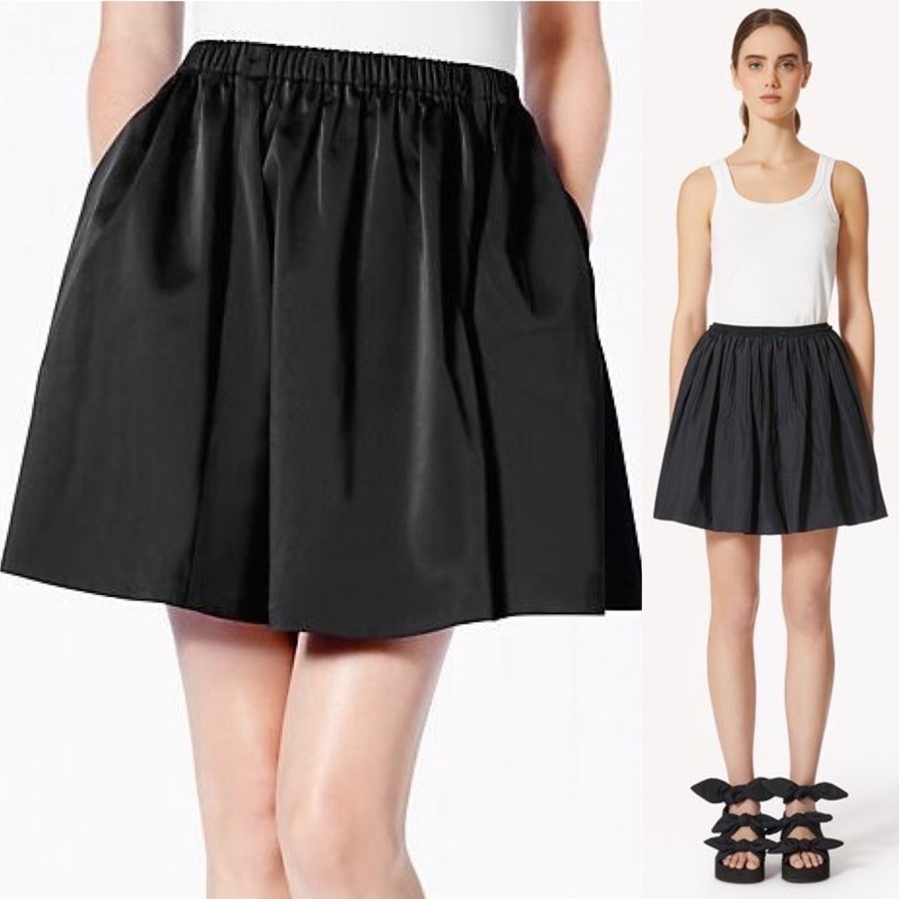 KATE SPADE 90s‎ Y2K Gathered Satin Taffeta Flared Mini Ballet Skater Skirt 2 - Picture 2 of 7